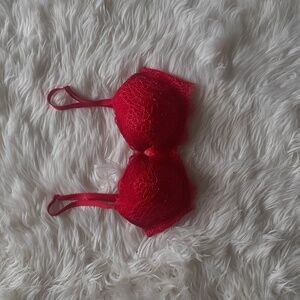 Victoria's Secret Cherry Red Dream Angels Lined Demi Bra 32D